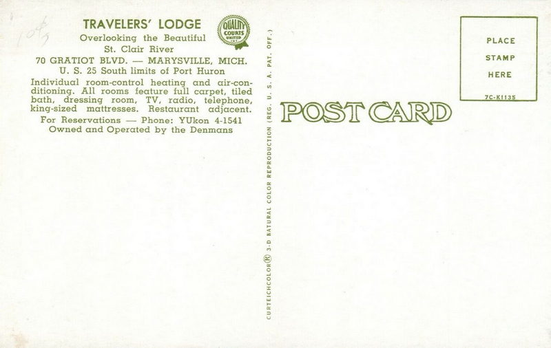 Clair Inn (Travelers Lodge) - Old Postcard